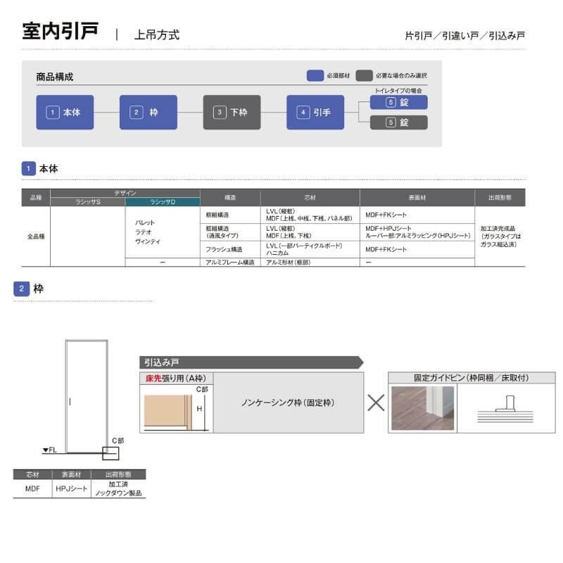 ラシッサ オーダーサイズ リクシル ラシッサS 室内引戸 上吊方式