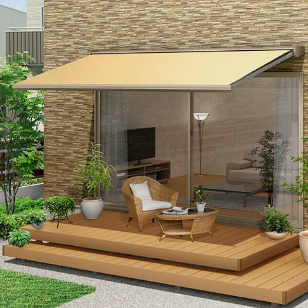 オーニング リクシル 彩風c型 電動式 アクリル 2 5間 間口4550mm 出幅1 5 2 0m 庇 日除け 窓 後付け 雨よけ おしゃれ リフォーム Diy Aykz C32 4550 リフォームおたすけdiy 通販 Yahoo ショッピング