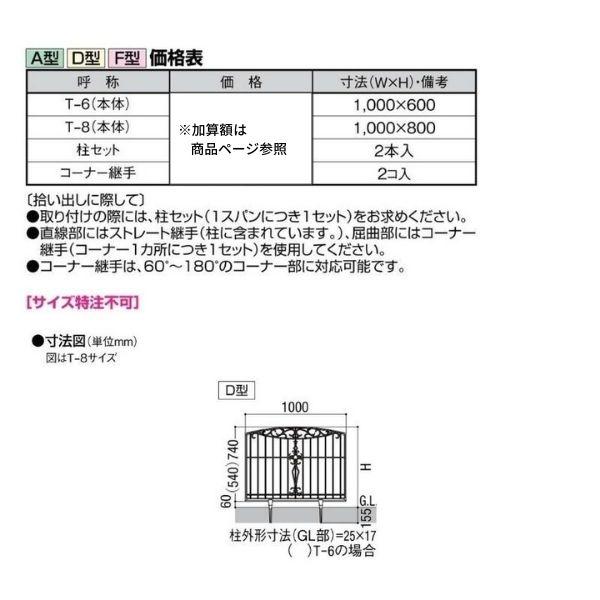 フェンス LIXIL キャスティナD型フェンス Ｔ-6 本体 1000×600mm｜dreamotasuke｜03