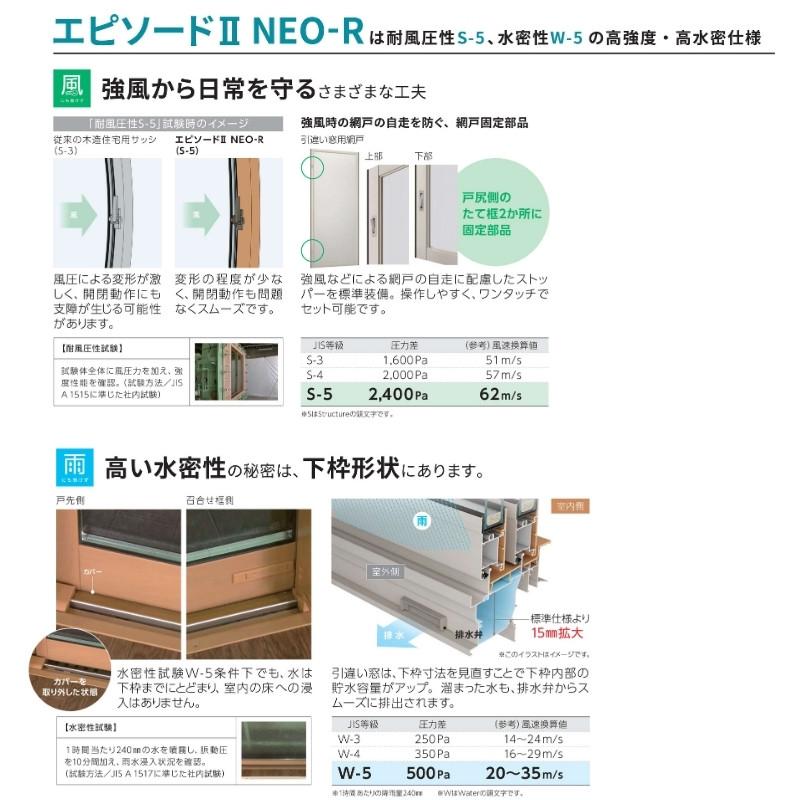 シャッター付引違い窓 半外付 13311 エピソードII ＮＥＯ−Ｒ W1370×H1170 mm YKKap 断熱 樹脂アルミ複合 サッシ シャッター 引き違い 窓 リフォーム DIY_2