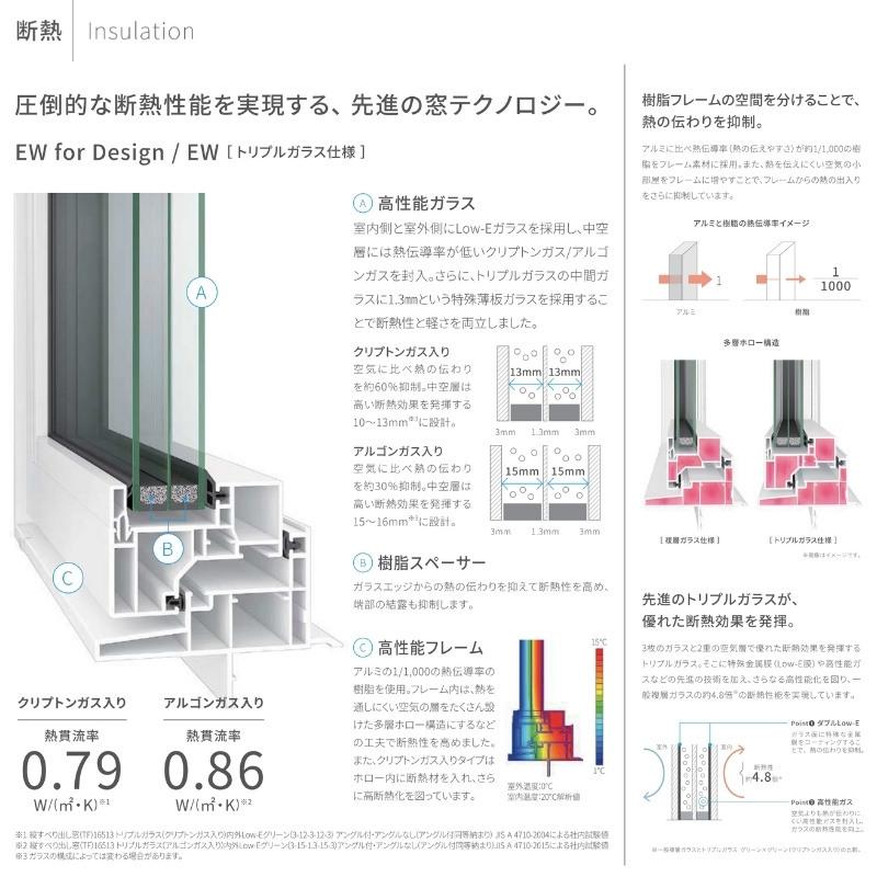樹脂窓 EW 縦すべり出し窓 06009 (TG) W640×H970mm 樹脂サッシ 窓 