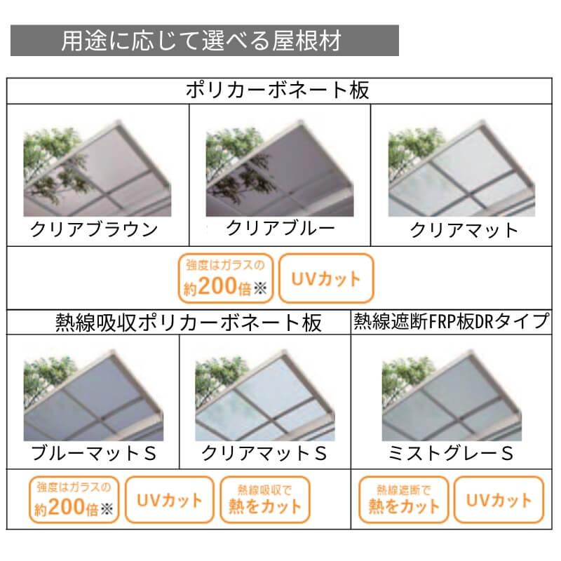 サイクルポート 屋根付 3~4台用 基本 18-22型 奥行1801x間口2156mm