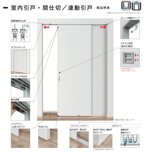 インテリアドア Famitto ファミット クロスデザイン 連動引戸 片引き戸 ２枚建 上吊り Ykkap フラット H H23 リフォーム Diy Fmtc Rhk2u C01 リフォームおたすけdiy 通販 Yahoo ショッピング