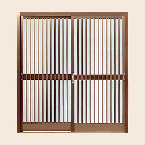 玄関引戸 引き戸 菩提樹 2枚建戸ランマ無 普通枠 214型 竪繁格子