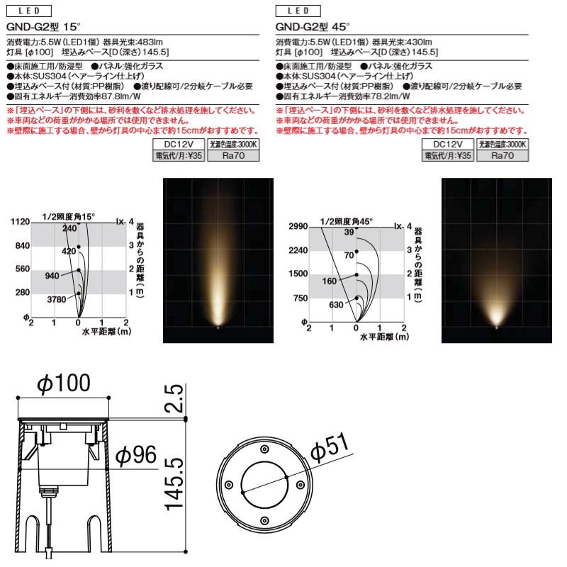 エクステリアライト　外構照明　12V美彩　リクシル　門灯　グラウンドライト　ガーデンライト　LIXIL　45°8VLG15ZZ　15°8VLG14ZZ　屋外玄関照明　GND-G2型　庭園灯