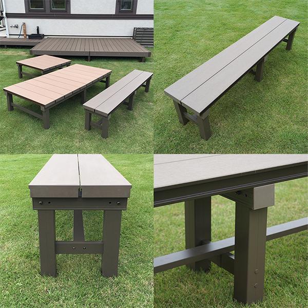 旭興進 人工木アルミベンチT型 9036 (2種類) : リフォームおたすけDIY