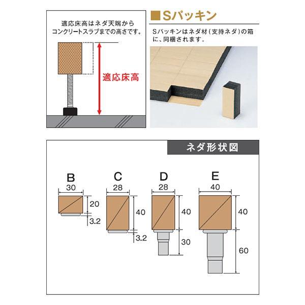 万協 防振システムネダNB3型 14本入り NB3-890 支持脚 万協フロアー 二重床_2