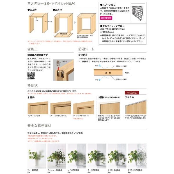 ラフォレスタ 室内ドア TG/YG1 片開きドア ノンケーシング枠 ラフォレスタ 室内ドア TG/YG1 片開きドア ノンケーシング枠