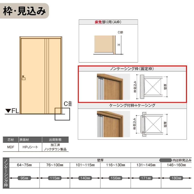 リクシル 室内ドア 建具 ラシッサUD 機能付ドア 両側折れドア 木質面材 HHE ノンケーシング枠 1120/1220 LIXIL 老人ホーム 扉 交換 リフォーム DIY