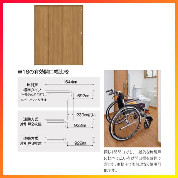 ラシッサ 室内引戸 片引き戸 3枚建(固定扉) 連動方式 ラシッサS パネル