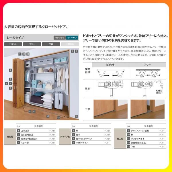 ラシッサ オーダーサイズ クローゼット扉 ドア 2枚折れ戸