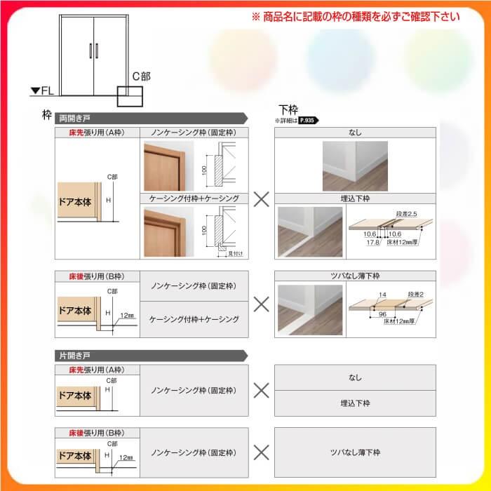 クローゼット扉 ドア ラシッサD ヴィンティア 両開き戸 LAA ノンケーシング枠 0718/08M18 リクシル トステム 開き戸 押入れ 棚 リフォーム DIY｜dreamotasuke｜03