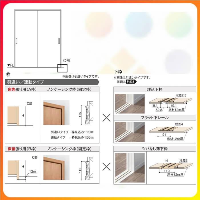 クローゼット扉 ドア ラシッサD ヴィンティア 引き戸 連動タイプ LAA ノンケーシング枠 2623 W2542×H2306mm リクシル/トステム 引戸 棚 リフォーム DIY_2