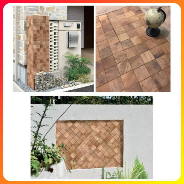 壁材 TI2-CLB75 カリフォルニアベーシック75 横300mm×縦300mm×厚14mm内外 リサイクルチーク(古材) 1箱 リフォーム DIY |  | 01