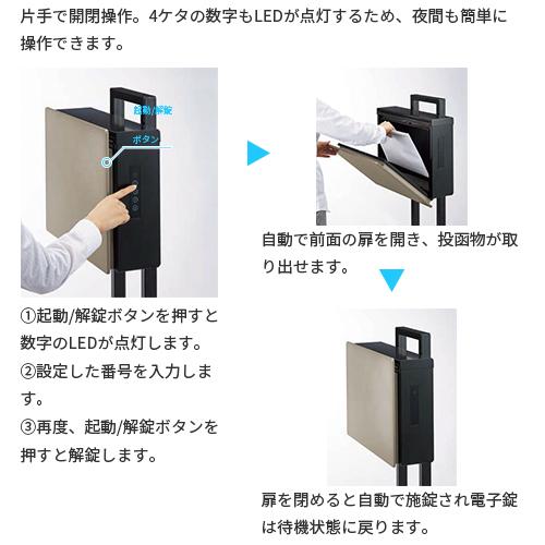 LIXIL ネクストポスト L-1型 本体 前入れ前取り出し 電子錠搭載 LIXIL ネクストポスト L-1型 本体 前入れ前取り出し 電子錠搭載