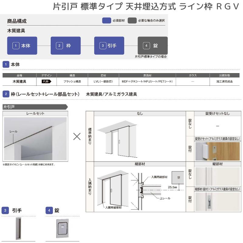 欄間　1間　2枚組 ラフィス 室内引戸 片引戸 標準タイプ 上吊方式 ノンケーシング