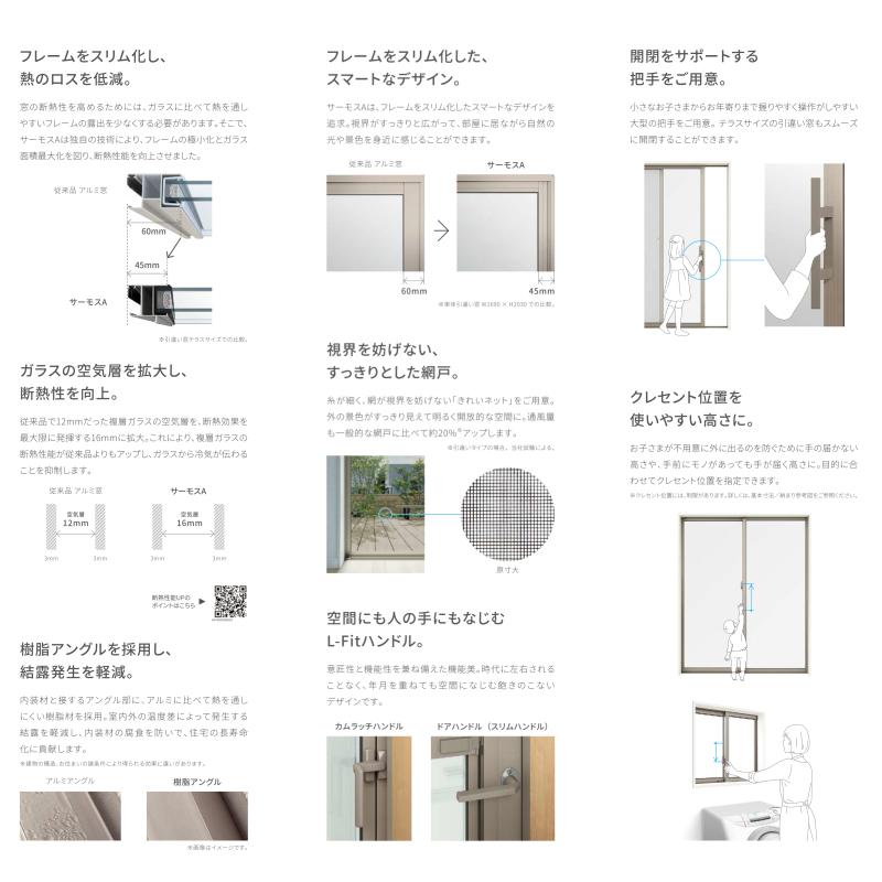 引き違い窓 サーモスA 特注 W1801〜2100×H1171〜1370mm オーダーサイズ 複層ガラス アルミサッシ 2枚建 引違い窓 リクシル トステム LIXIL TOSTEM リフォーム｜dreamotasuke｜06