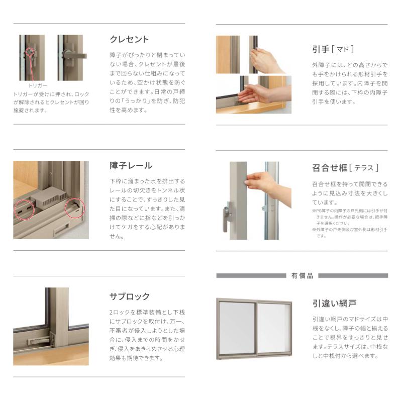 引き違い窓 4枚建 25120-4 サーモスA W2550×H2030mm テラスサイズ 複層ガラス アルミサッシ 引違い窓 リクシル トステム LIXIL TOSTEM 窓サッシ リフォーム DIY｜dreamotasuke｜03