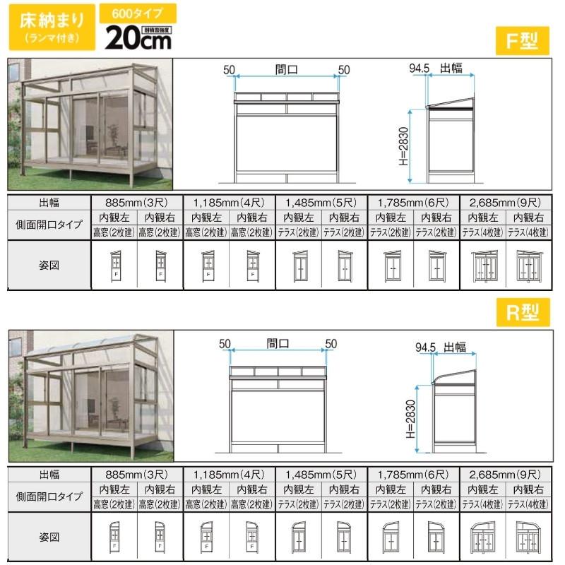 ☆サンルーム　1820×2710☆ サンルーム テラス囲い リクシル サニージュ 造り付け納まり 関東間