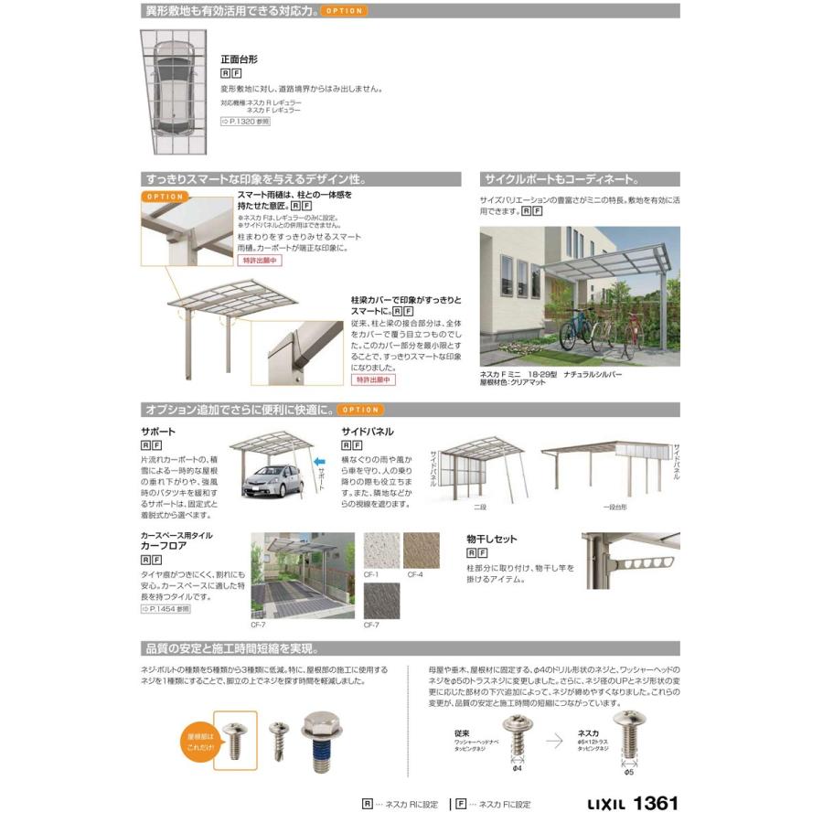 LIXIL（リクシル） カーポート 2台駐車場 W4827×L5002 ネスカF 2台用