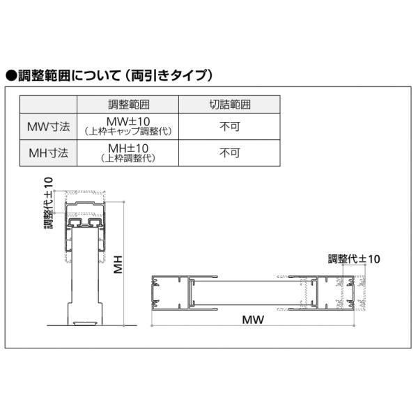 横引き収納網戸 フラットタイプ XMA 両引き 幅MW2401〜2600×高さMH1401〜1600mm YKKAP 玄関網戸 勝手口網戸 マンション アパート リフォーム 後付け用 網戸 DIY_3