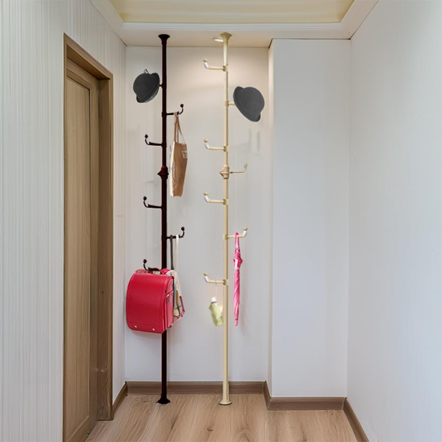 簡単】ワンタッチ式突っ張りポールハンガー 総耐荷重30kg 高170-280cm