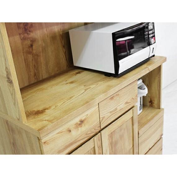 食器棚 レンジ台 キッチンボード 完成品 幅105cm 収納 木製 北欧風 おしゃれ 引き出し付き