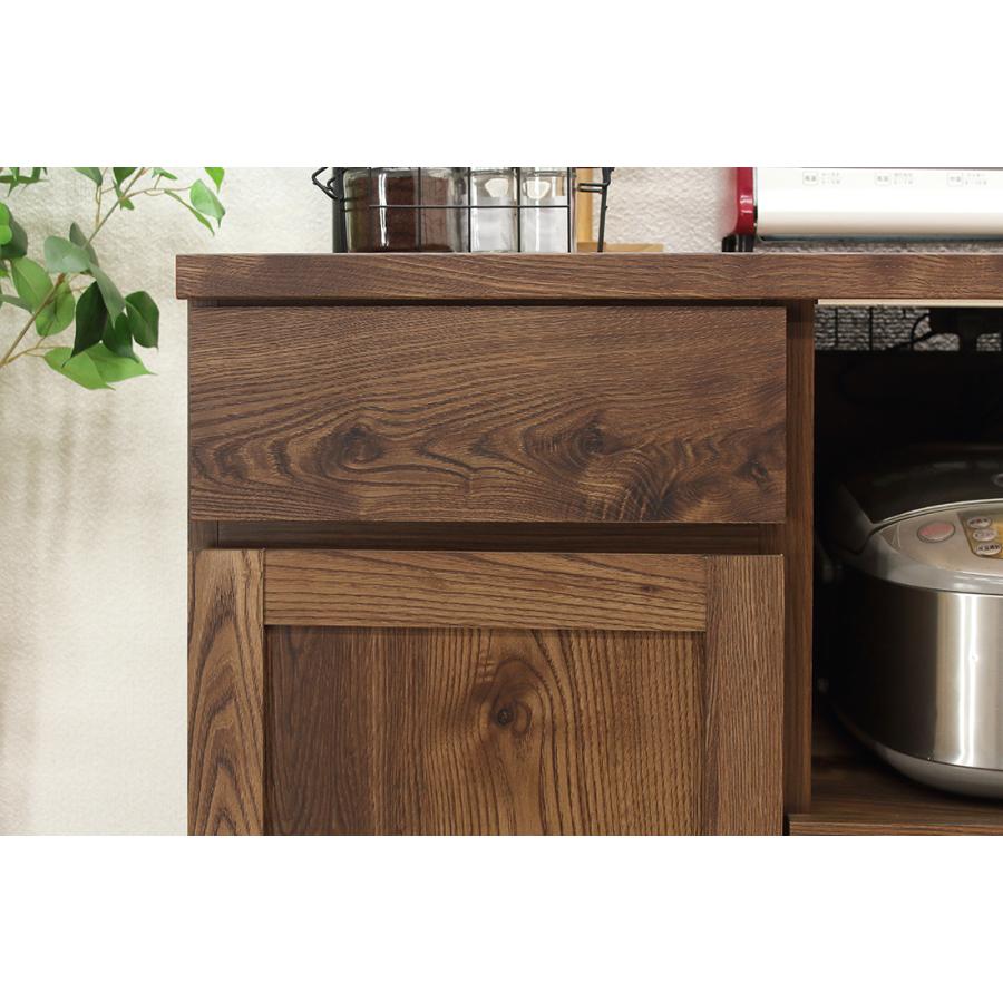 キッチンカウンター 食器棚 レンジ台 ロータイプ 完成品 幅80cm 木製