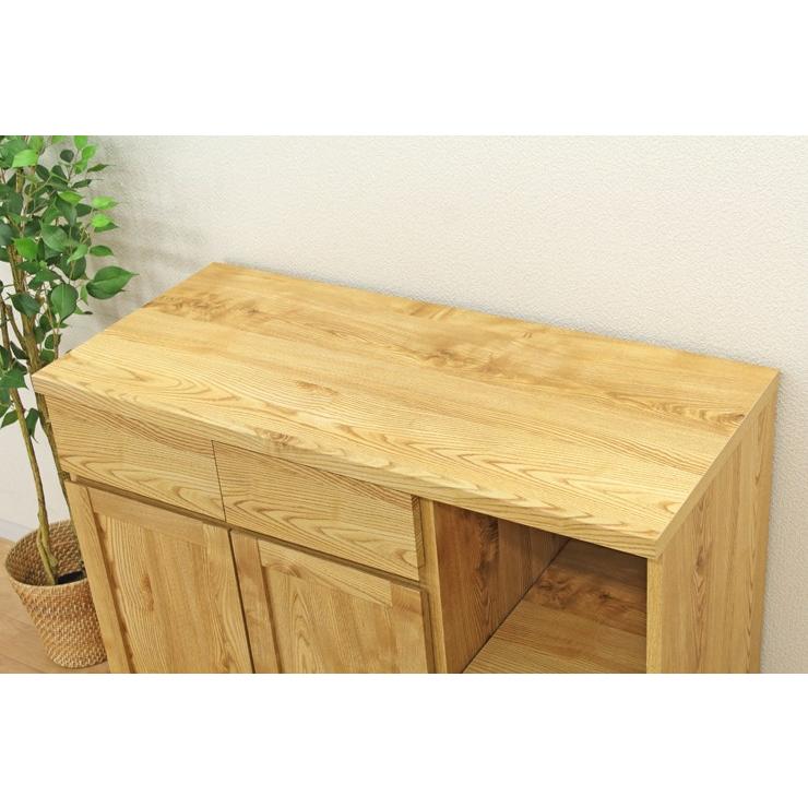 キッチンカウンター 食器棚 ロータイプ 完成品 幅105cm 木製 収納 北欧