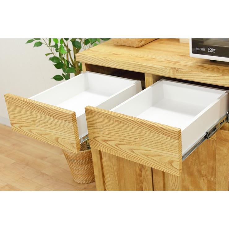 キッチンカウンター 食器棚 ロータイプ 完成品 幅105cm 木製 収納 北欧