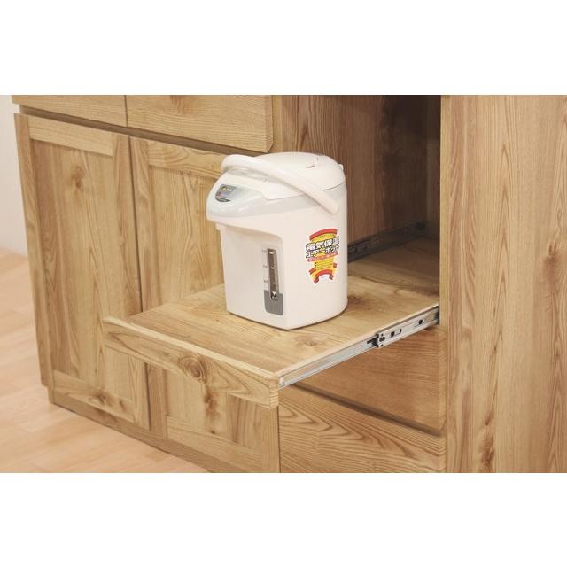 キッチンカウンター 食器棚 ロータイプ 完成品 幅120cm 国産 木製 北欧風 引き出し付き_3
