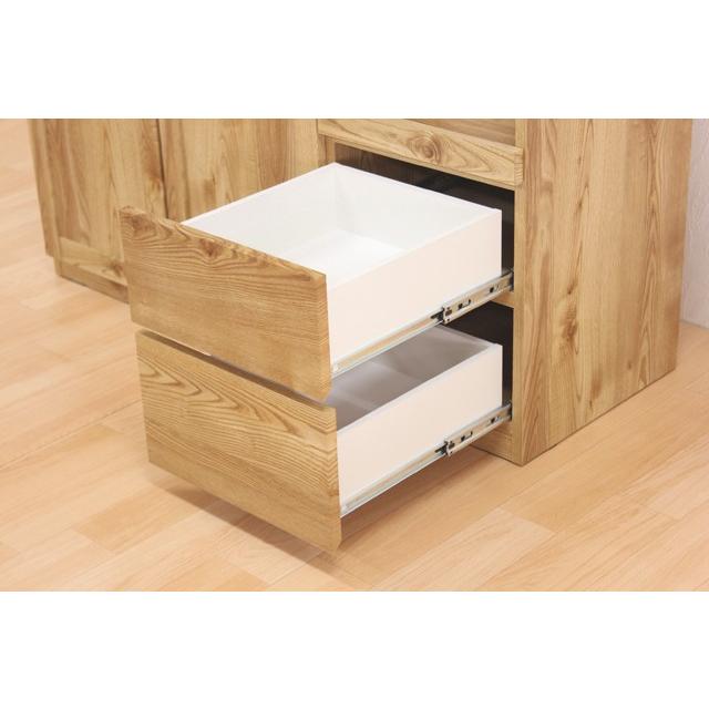 キッチンカウンター 食器棚 ロータイプ 完成品 幅120cm 国産 木製 北欧風 引き出し付き_4
