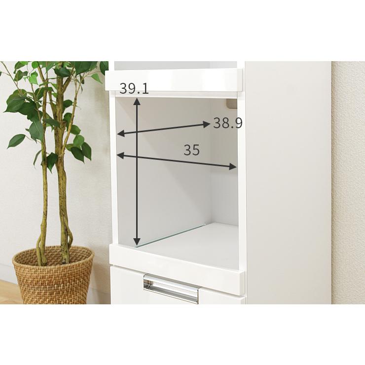 ★9/15まで出品✳️美品✳️大川家具　ホワイト食器棚　隙間家具　幅40cm スリム 食器棚 ダイニングボード 完成品 スリム 隙間収納 隙間家具 幅40cm