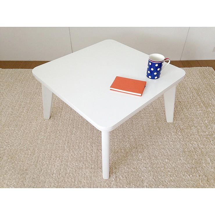 こたつ コタツテーブル 幅60cm 奥行60cm 正方形 ホワイト イエロー