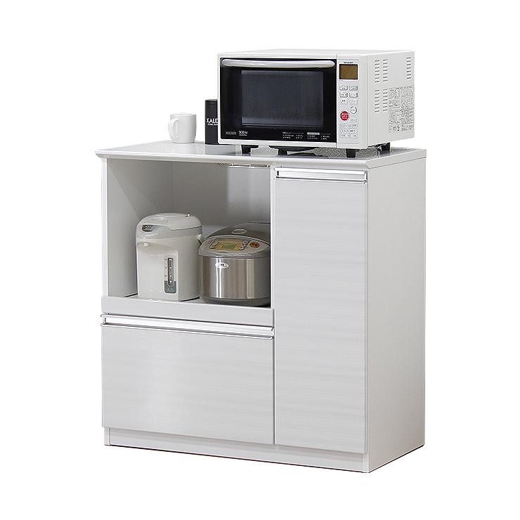 キッチンカウンター 食器棚 ロータイプ レンジ台 完成品 幅90cm 収納