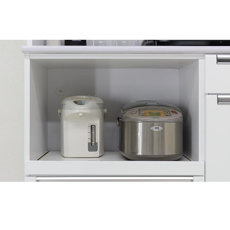 ホワイト 木製 レンジボード 引き出し付き 食器棚 レンジ台 キッチンボード 完成品 幅100cm 木製 収納 引き出し