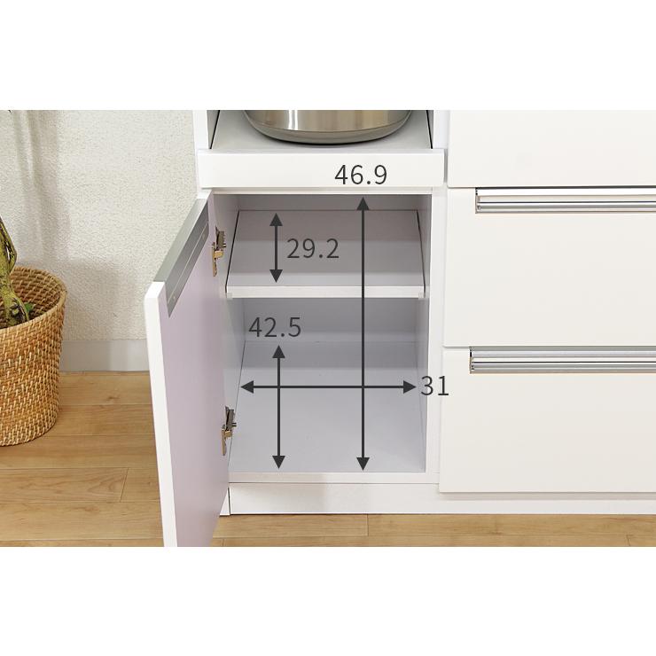 キッチンカウンター 食器棚 ロータイプ レンジ台 完成品 約幅135cm