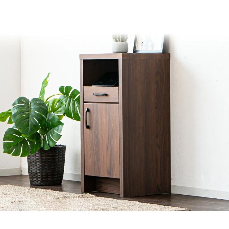 電話台 ファックス台 収納棚 完成品 幅45cm リビング収納 木製 北欧風