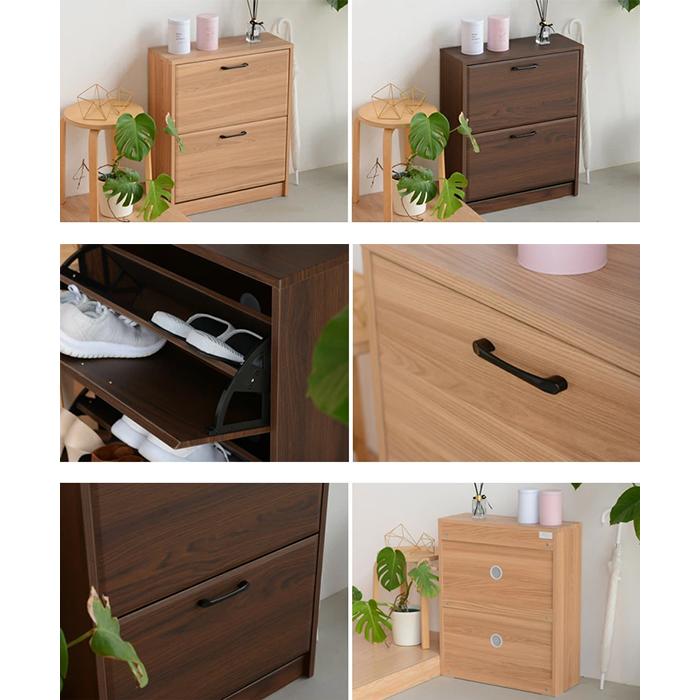 下駄箱 シューズボックス 靴箱 完成品 幅64cm 収納 スリム 北欧 