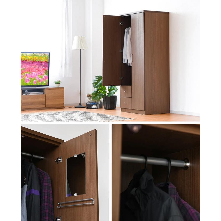 ワードローブ クローゼット 洋服タンス 完成品 幅80cm 木製 収納 ワードローブ クローゼット 洋服タンス 完成品 幅80cm 木製 収納
