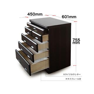 仏壇台 スリムチェスト 国産品 日本製 完成品 幅60cm 桐材 ダークレッド ダークブラウン_1
