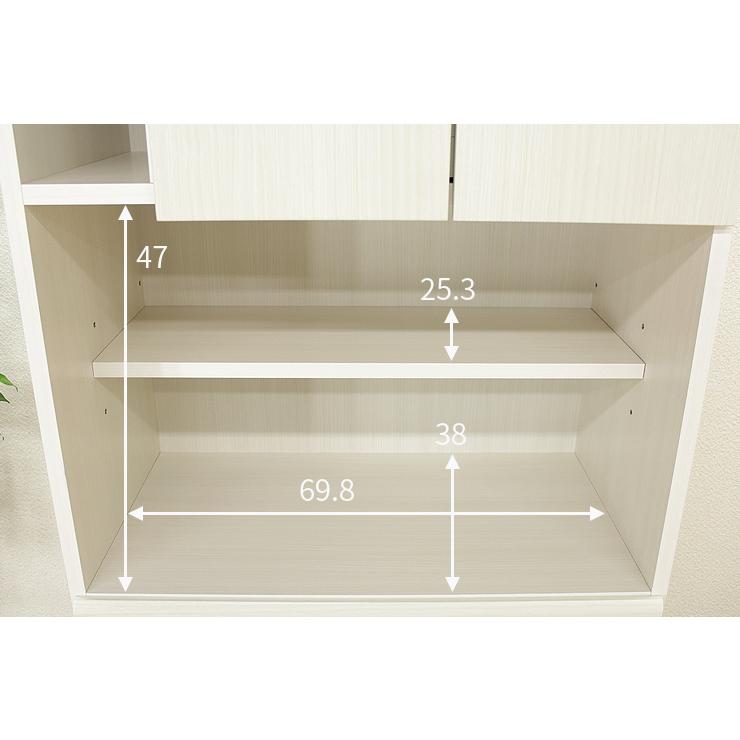 ランドリー収納 ランドリーラック 約幅75cm 完成品 ハイタイプ ホワイト ブラウンの画像