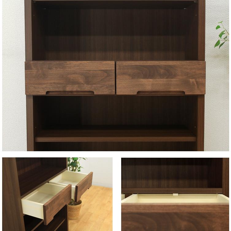 本棚 書棚 収納棚 完成品 約幅80cm 木製 収納 棚 北欧 おしゃれ 薄型 大容量 引き出し オープンラック オープンシェルフ 国産 日本製_1