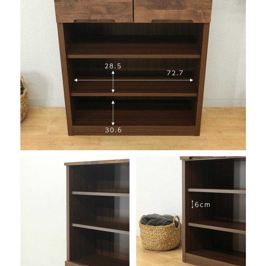 本棚 書棚 収納棚 完成品 約幅80cm 木製 収納 棚 北欧 おしゃれ 薄型 大容量 引き出し オープンラック オープンシェルフ 国産 日本製_2