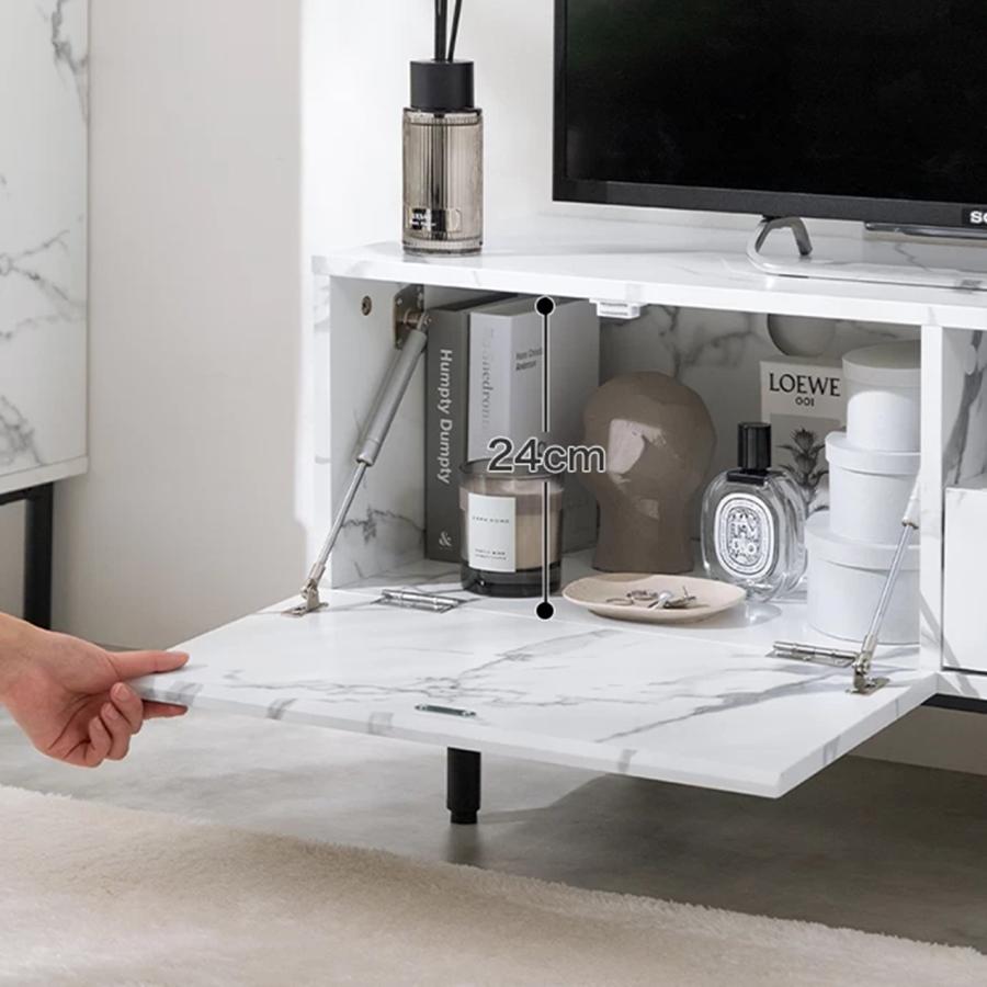 幅100cm Ellis 大理石柄 テレビ台 159028_MWH/MBK : Dreamrelife Store