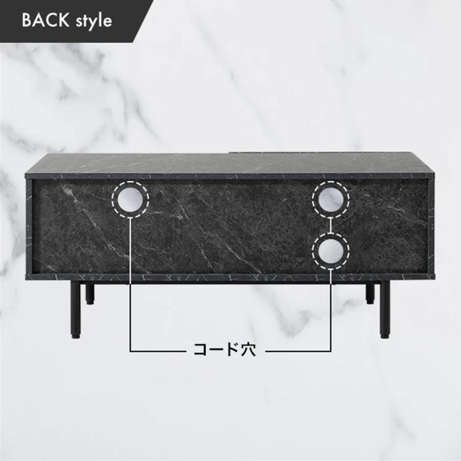 幅100cm Ellis 大理石柄 テレビ台 159028_MWH/MBK : Dreamrelife Store