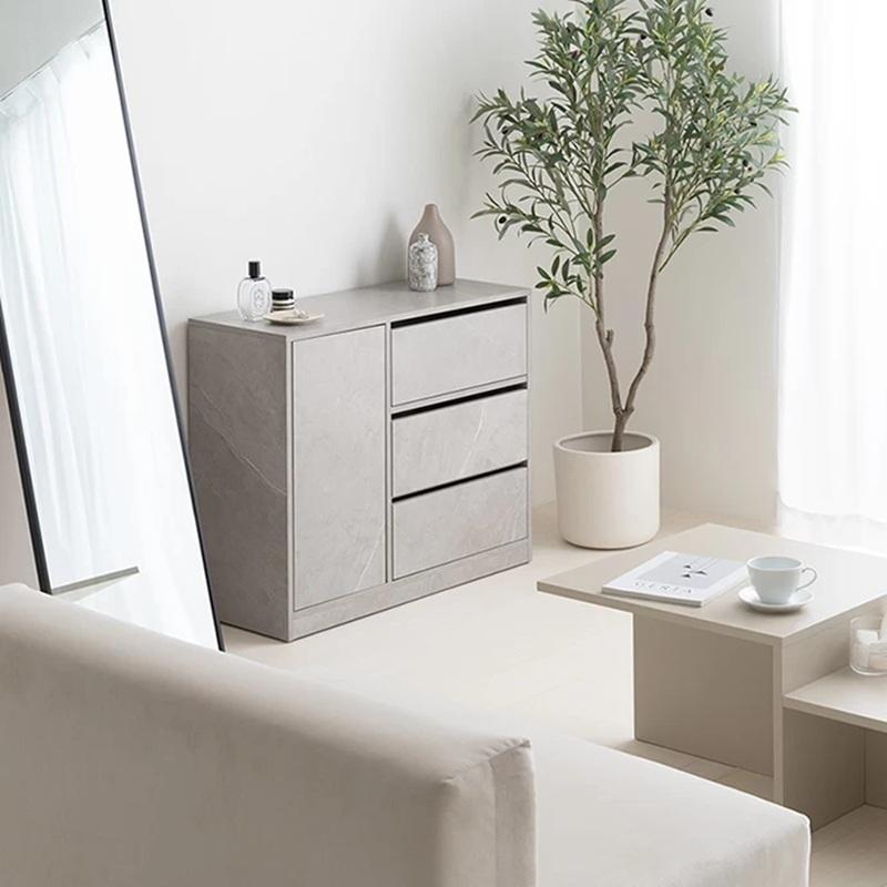 幅80cm Sharon キャビネット 隠しキャスター付き 引き出し収納