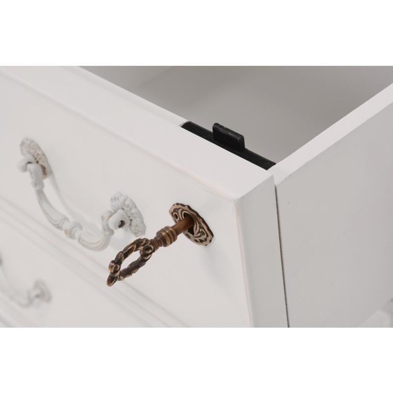 チェスト アンティーク調 ホワイト 鍵付き RCH-1581 : Dreamrelife