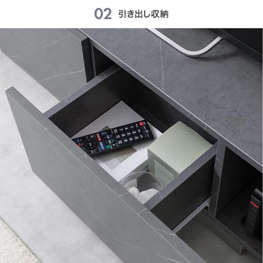 幅100cm Sincere ノイズレスなフォルム ストーン柄 引き出し付き テレビ台 134079_STGJ/STGY 【北海道・沖縄・離島 送料別】_7