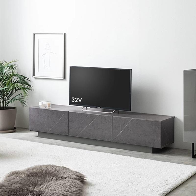 【幅150cm】引き出し付きテレビ台　ストーングレー 幅150cm ノイズレスなフォルム ストーン柄 引き出し付き テレビ台